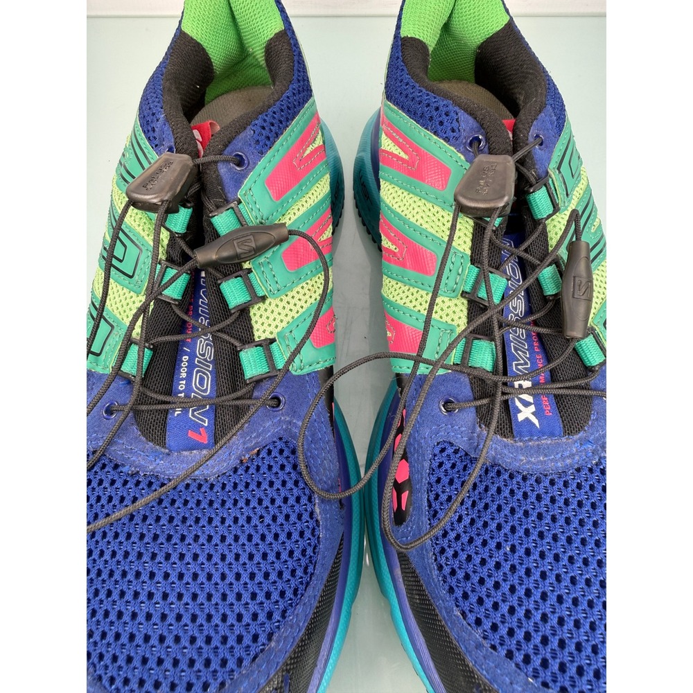 Salomon XR Mission Trail Running Shoes Womens 8.5 Blue Green Pink Gorpcore Retro - Picture 10 of 11